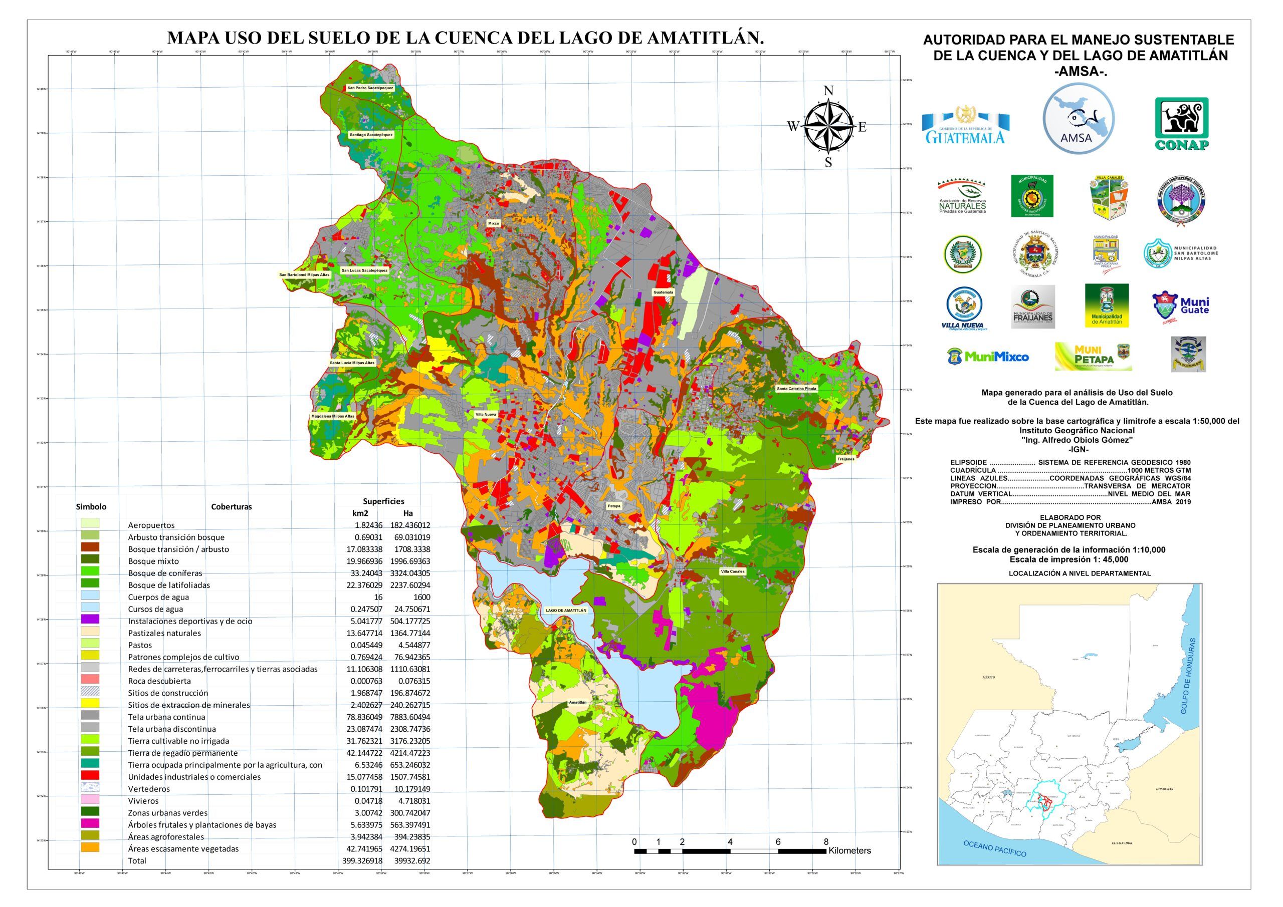 Mapa de Uso de Suelo de la Cuenca del Lago de Amatitlán